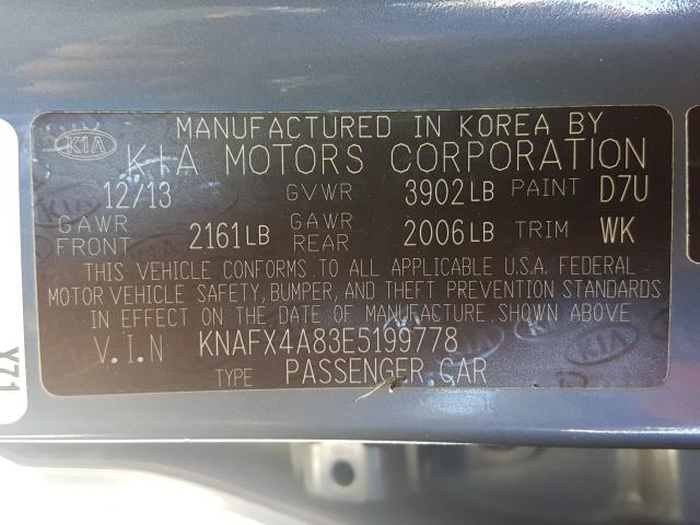 Photo 9 VIN: KNAFX4A83E5199778 - KIA FORTE EX 