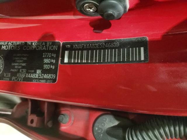 Photo 9 VIN: KNAFX4A83E5246839 - KIA FORTE EX 