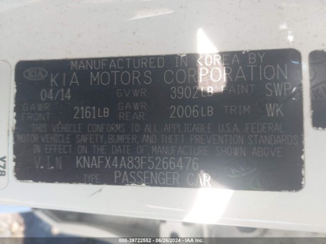 Photo 8 VIN: KNAFX4A83F5266476 - KIA FORTE 