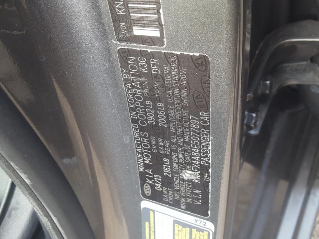 Photo 9 VIN: KNAFX4A84E5077897 - KIA FORTE EX 