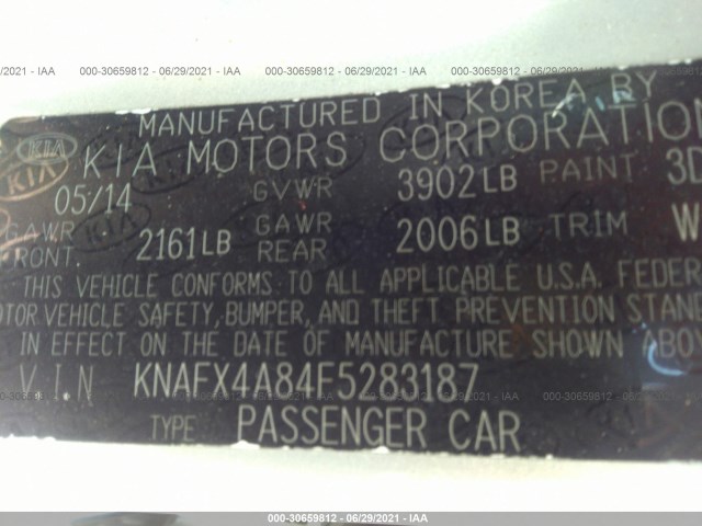 Photo 8 VIN: KNAFX4A84F5283187 - KIA FORTE 