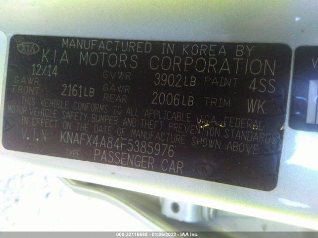 Photo 8 VIN: KNAFX4A84F5385976 - KIA FORTE 