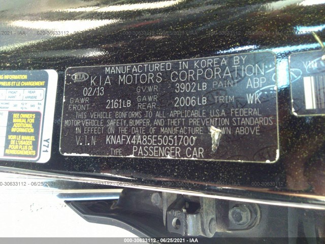 Photo 8 VIN: KNAFX4A85E5051700 - KIA FORTE 