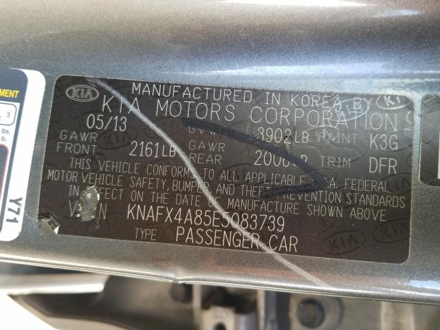 Photo 9 VIN: KNAFX4A85E5083739 - KIA FORTE EX 