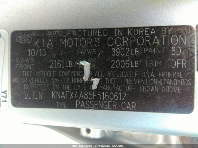 Photo 8 VIN: KNAFX4A85E5160612 - KIA FORTE 