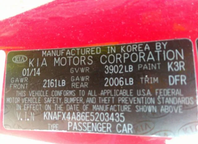 Photo 8 VIN: KNAFX4A86E5203435 - KIA FORTE 