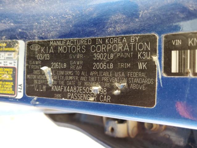 Photo 11 VIN: KNAFX4A87E5054498 - KIA FORTE EX 