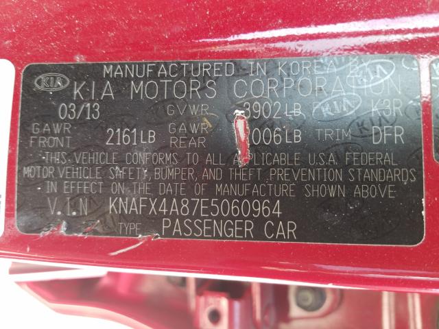 Photo 9 VIN: KNAFX4A87E5060964 - KIA FORTE EX 