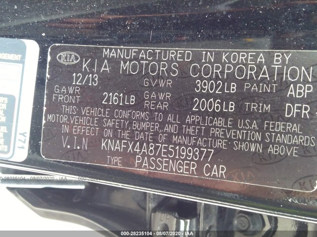 Photo 8 VIN: KNAFX4A87E5199377 - KIA FORTE 