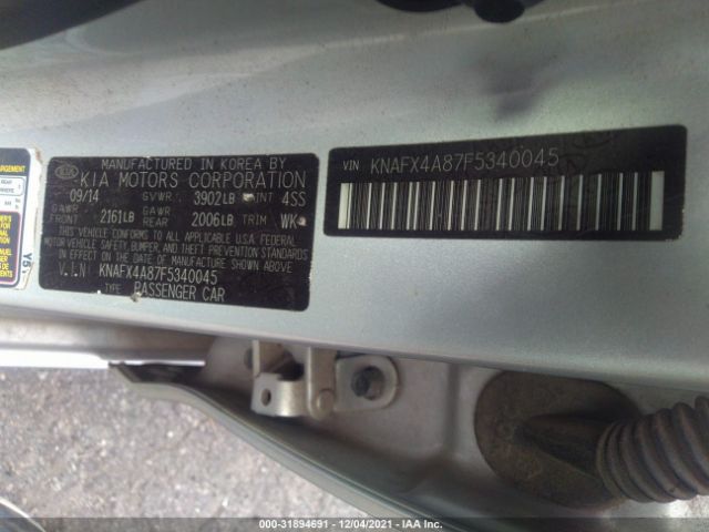 Photo 8 VIN: KNAFX4A87F5340045 - KIA FORTE 