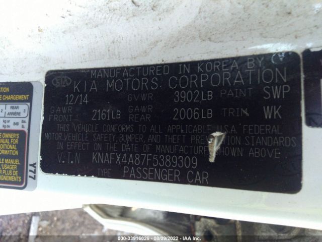 Photo 8 VIN: KNAFX4A87F5389309 - KIA FORTE 