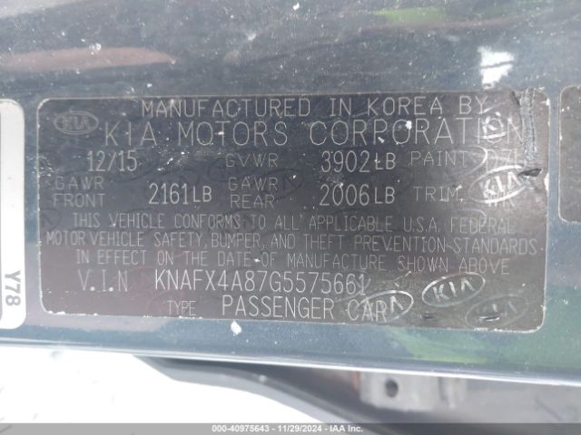 Photo 8 VIN: KNAFX4A87G5575661 - KIA FORTE 