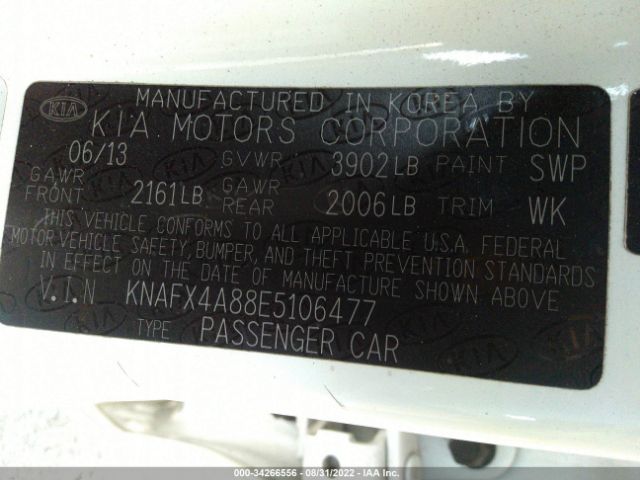 Photo 8 VIN: KNAFX4A88E5106477 - KIA FORTE 