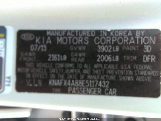 Photo 8 VIN: KNAFX4A88E5117432 - KIA FORTE 