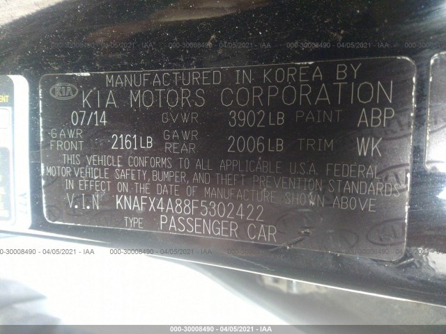 Photo 8 VIN: KNAFX4A88F5302422 - KIA FORTE 