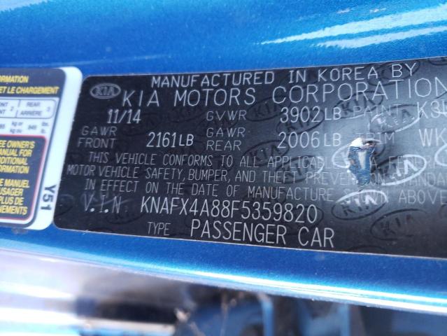 Photo 9 VIN: KNAFX4A88F5359820 - KIA FORTE EX 