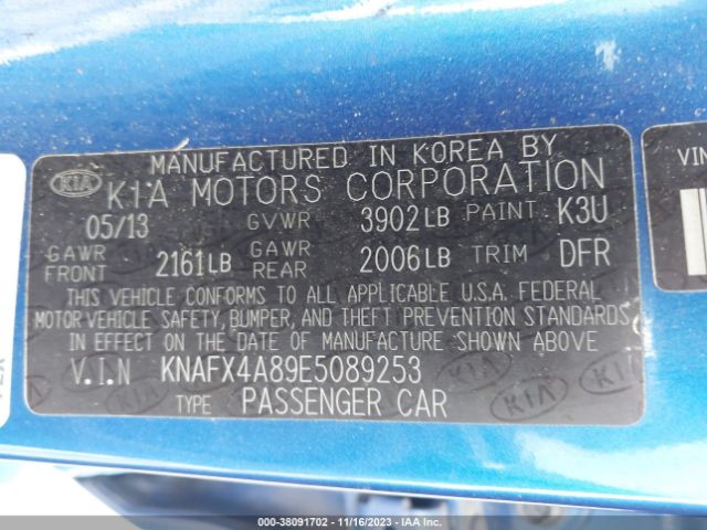 Photo 8 VIN: KNAFX4A89E5089253 - KIA FORTE 