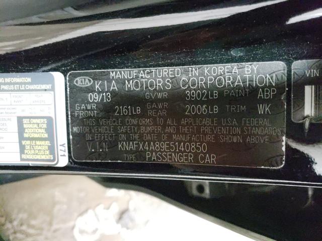 Photo 9 VIN: KNAFX4A89E5140850 - KIA FORTE EX 