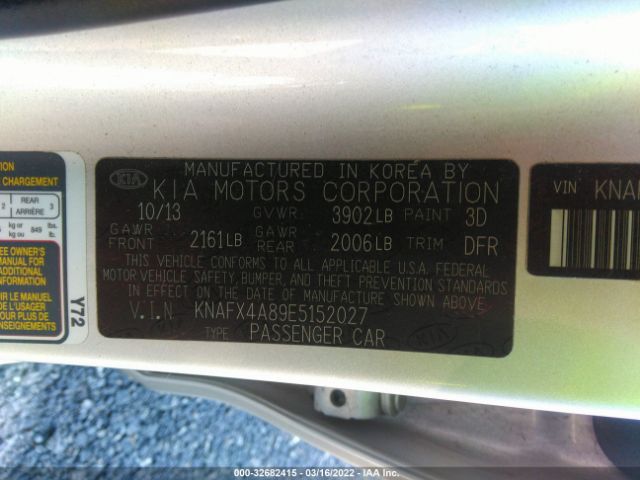 Photo 8 VIN: KNAFX4A89E5152027 - KIA FORTE 