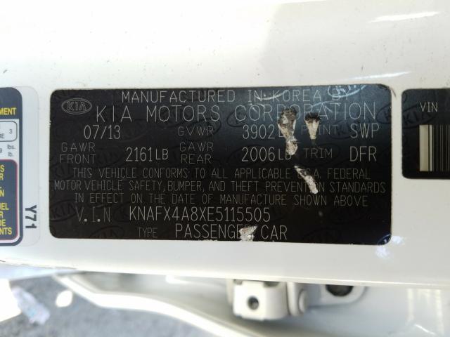 Photo 9 VIN: KNAFX4A8XE5115505 - KIA FORTE EX 