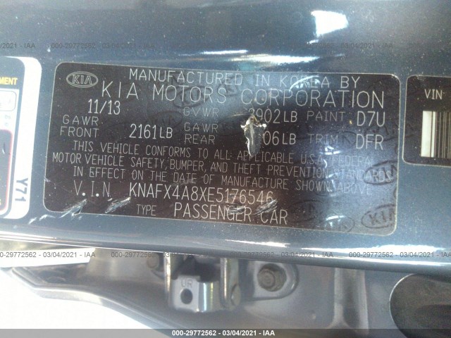 Photo 8 VIN: KNAFX4A8XE5176546 - KIA FORTE 