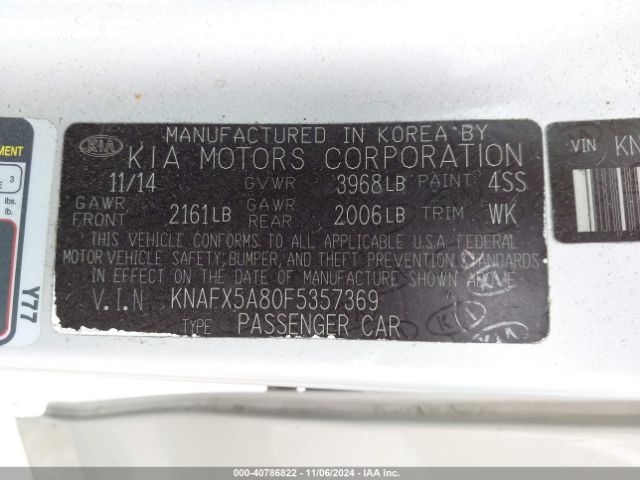 Photo 8 VIN: KNAFX5A80F5357369 - KIA FORTE 