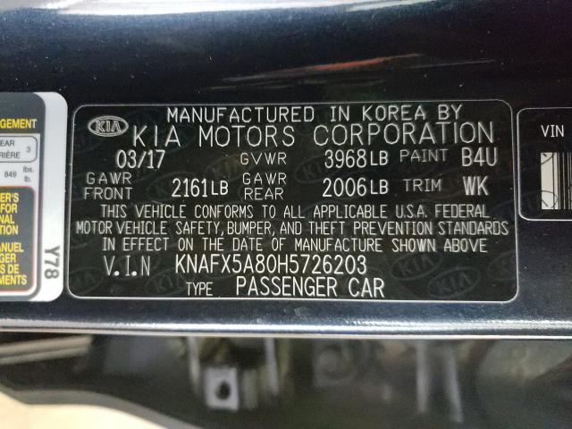 Photo 9 VIN: KNAFX5A80H5726203 - KIA FORTE EX 