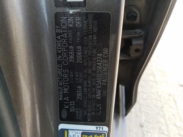 Photo 9 VIN: KNAFX5A81E5164274 - KIA FORTE EX 