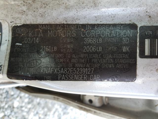 Photo 9 VIN: KNAFX5A82E5239127 - KIA FORTE EX 