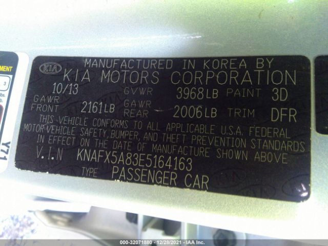 Photo 8 VIN: KNAFX5A83E5164163 - KIA FORTE 5-DOOR 