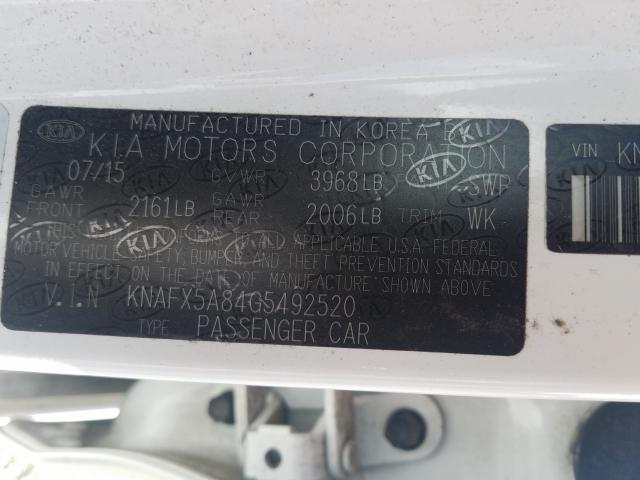 Photo 9 VIN: KNAFX5A84G5492520 - KIA FORTE EX 