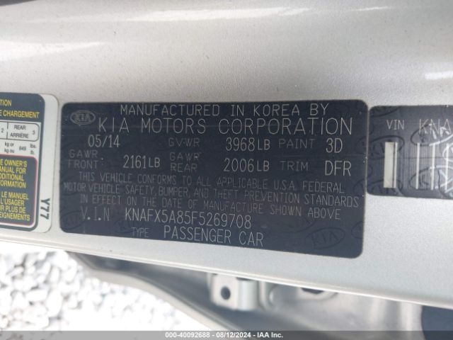 Photo 8 VIN: KNAFX5A85F5269708 - KIA FORTE 