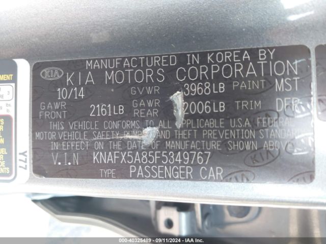 Photo 8 VIN: KNAFX5A85F5349767 - KIA FORTE 