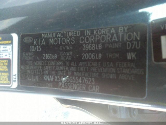 Photo 8 VIN: KNAFX5A85G5547623 - KIA FORTE 5-DOOR 