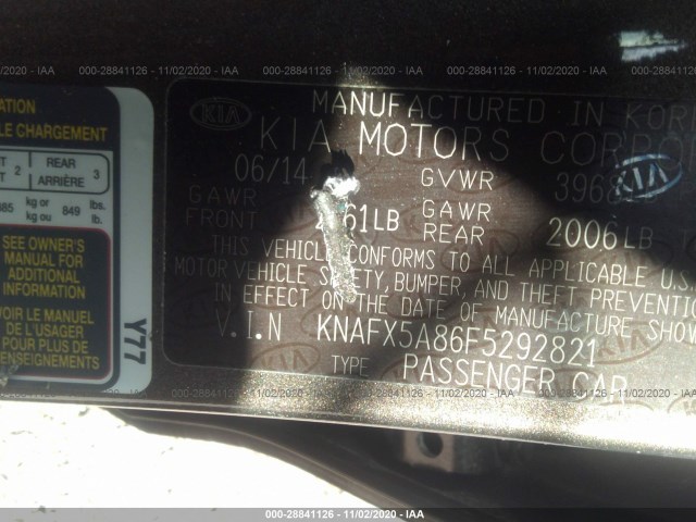 Photo 8 VIN: KNAFX5A86F5292821 - KIA FORTE 5-DOOR 