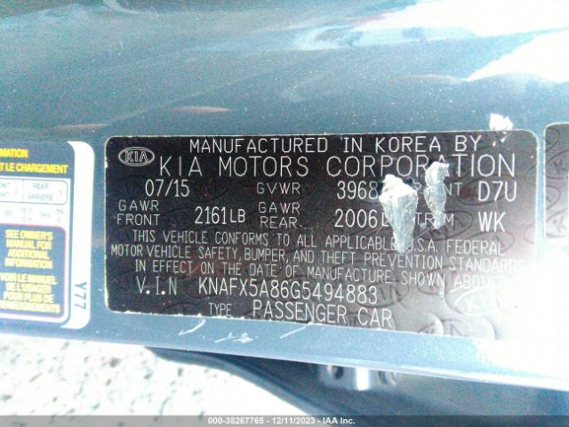 Photo 8 VIN: KNAFX5A86G5494883 - KIA FORTE 