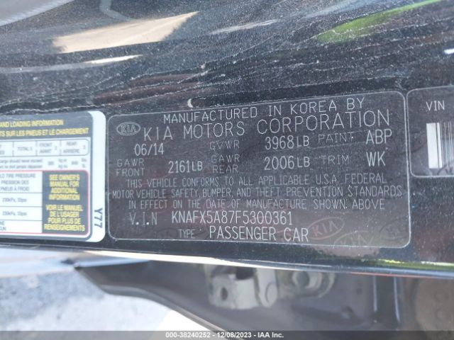 Photo 8 VIN: KNAFX5A87F5300361 - KIA FORTE 