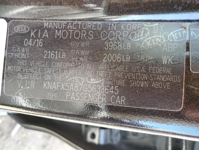 Photo 9 VIN: KNAFX5A87G5633645 - KIA FORTE EX 