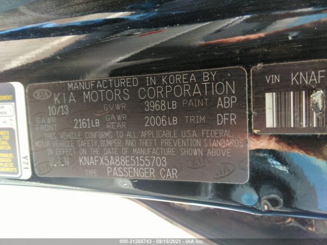 Photo 8 VIN: KNAFX5A88E5155703 - KIA FORTE 5-DOOR 