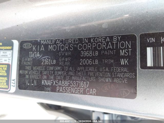 Photo 8 VIN: KNAFX5A88F5371617 - KIA FORTE 