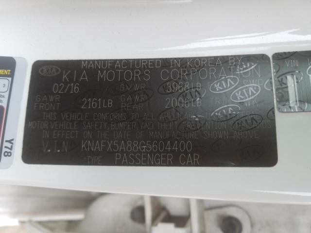 Photo 9 VIN: KNAFX5A88G5604400 - KIA FORTE EX 