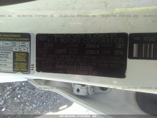 Photo 8 VIN: KNAFX5A89E5169559 - KIA FORTE 5-DOOR 