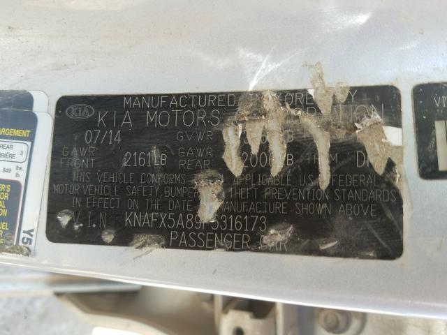 Photo 9 VIN: KNAFX5A89F5316173 - KIA FORTE EX 