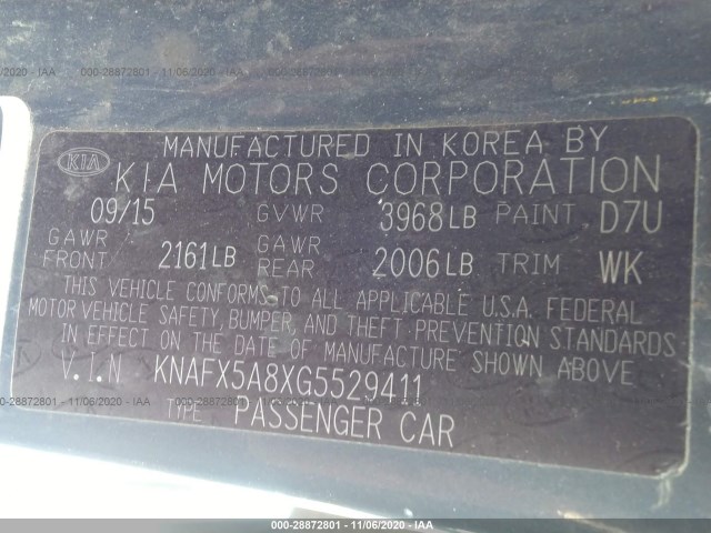 Photo 8 VIN: KNAFX5A8XG5529411 - KIA FORTE 5-DOOR 