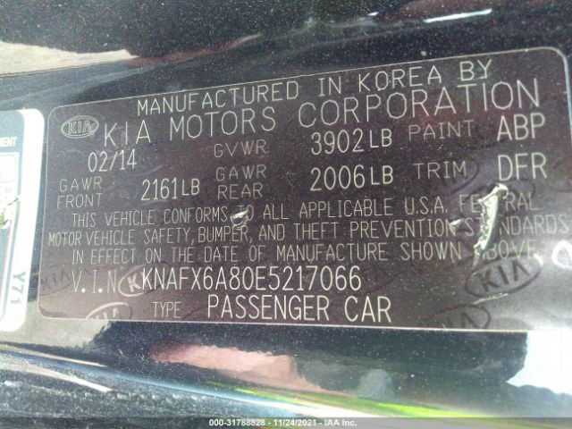 Photo 8 VIN: KNAFX6A80E5217066 - KIA FORTE KOUP 