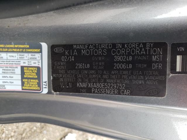 Photo 9 VIN: KNAFX6A80E5229752 - KIA FORTE EX 