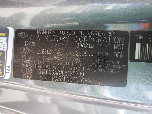 Photo 9 VIN: KNAFX6A81E5185339 - KIA FORTE EX 