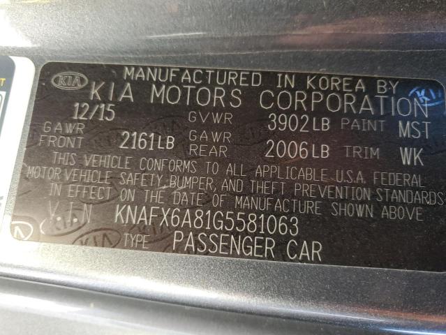 Photo 11 VIN: KNAFX6A81G5581063 - KIA FORTE EX 