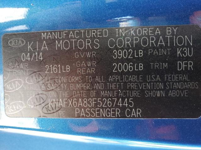 Photo 11 VIN: KNAFX6A83F5267445 - KIA FORTE EX 