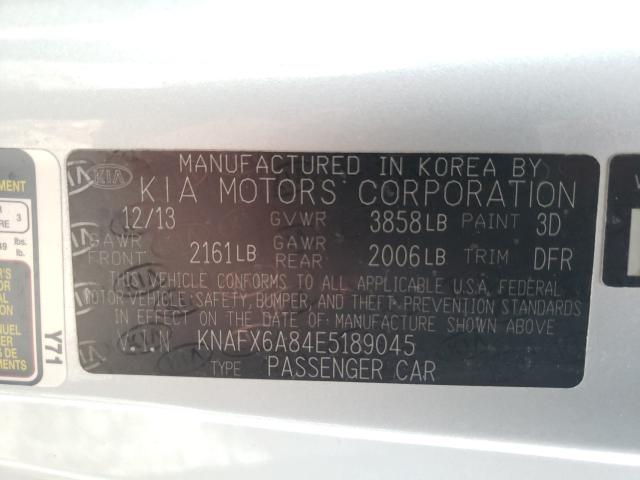 Photo 9 VIN: KNAFX6A84E5189045 - KIA FORTE EX 